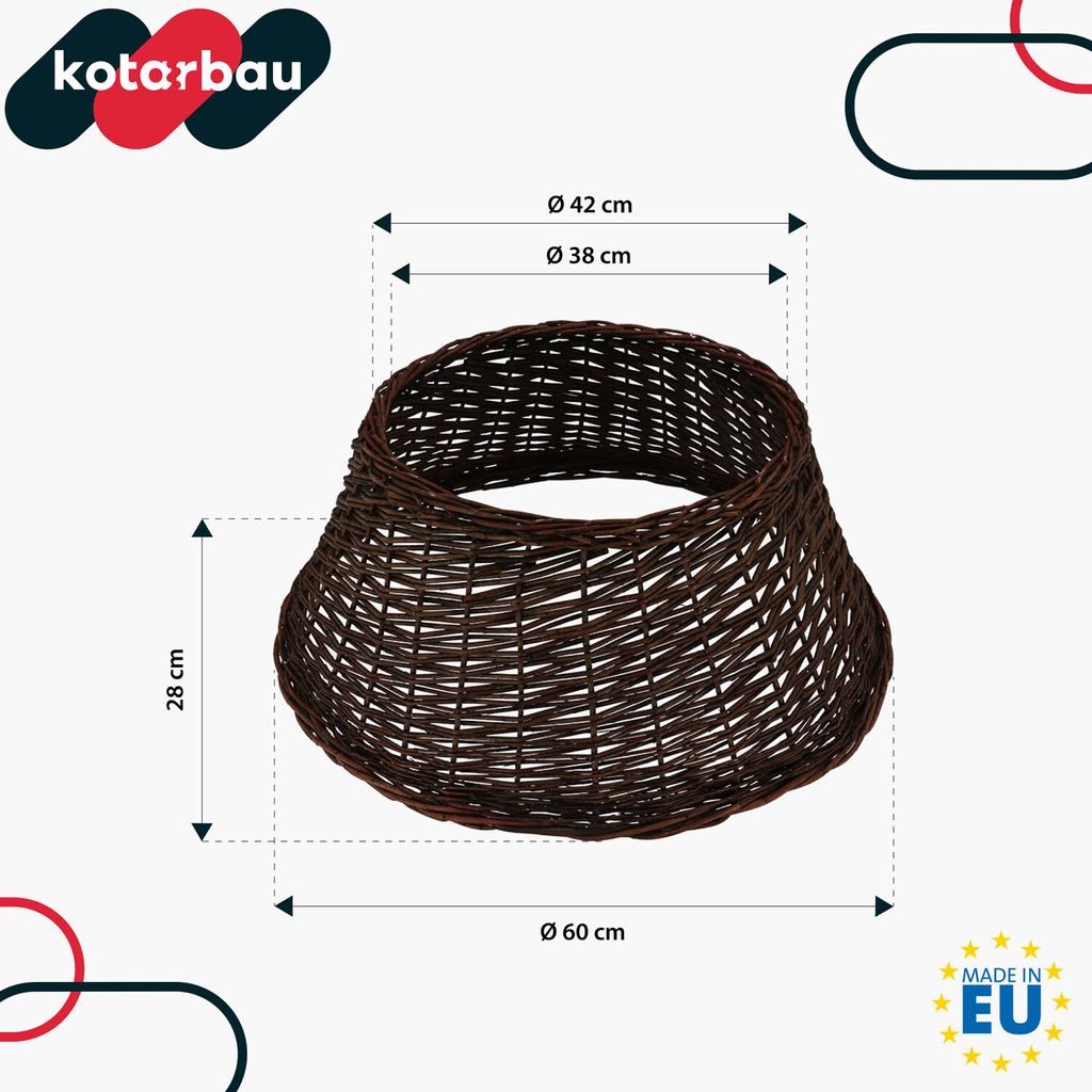 KOTARBAU® Weihnachtsbaum Rock aus Weide Ø 60 cm, Dunkel Produktbild 3