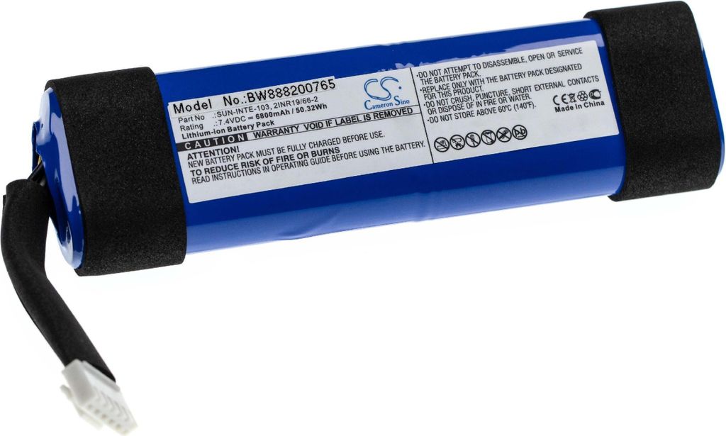 vhbw Akku Ersatz für JBL 2INR19/66-2, SUN-INTE-103 für Lautsprecher Boxen Speaker (6800 mAh, 7,4 V, Li-Ion)