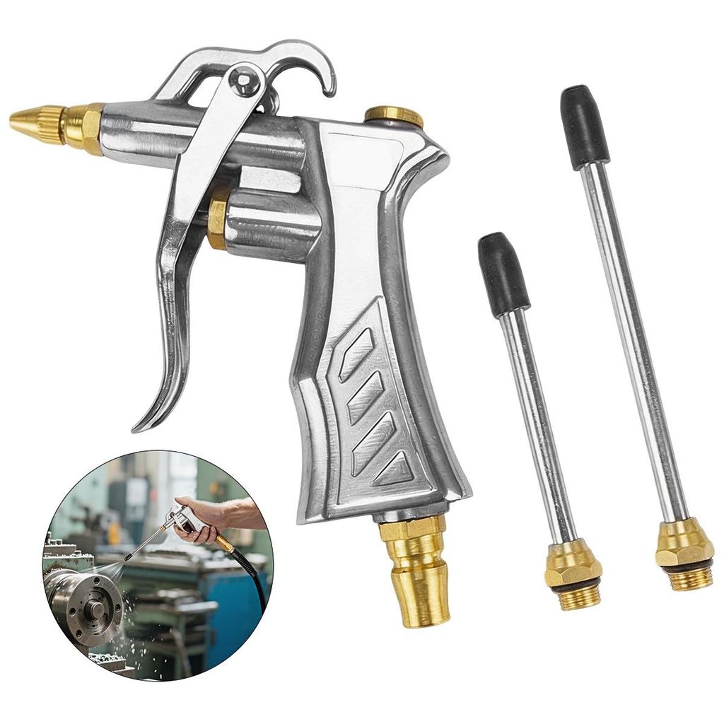 Druckluftpistole Ausblaspistole mit 4 Düsen & BSP Schnellkupplung, Kompressor Druckluft Pistole für Werkstatt & Auto Reinigung