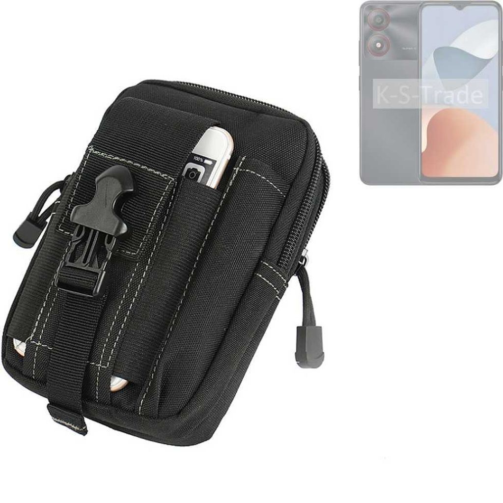 K-S-Trade Gürtel Tasche kompatibel mit ZTE Blade A34 Gürteltasche Holster Schutz Hülle Handy Hülle Smartphone outdoor Handy-Hülle schwarz