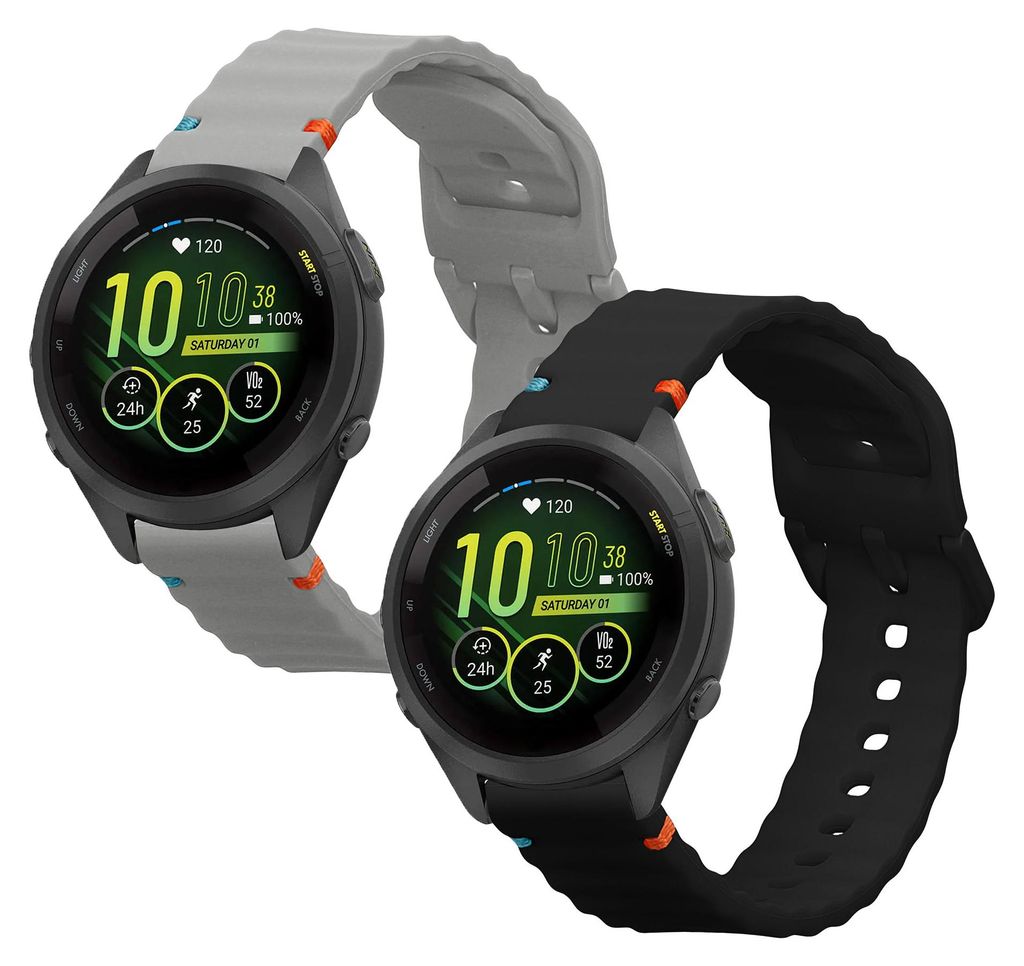 kwmobile 2x Uhrenarmband für Garmin Venu 3S / Venu 2S / vivoactive 4S / Forerunner 265S 255S Armband - Fitnesstracker Band Set aus TPU Silikon -