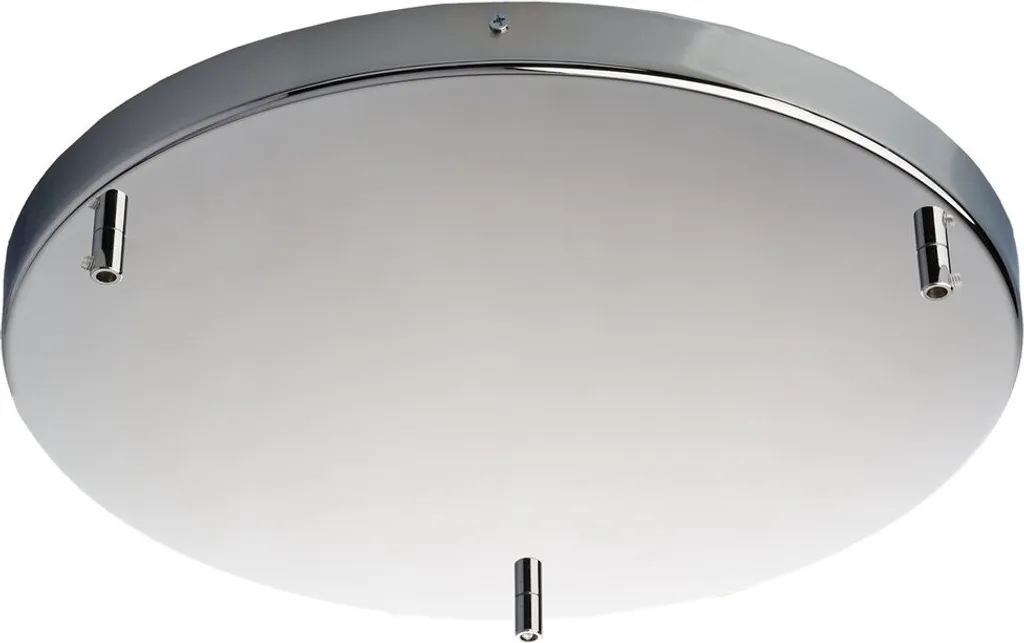 Rosace triple sortie chrome pour masquer fils électriques au plafond