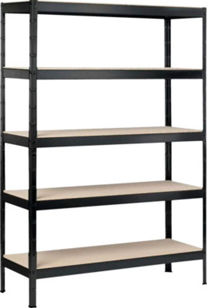 Schwerlastregal Schulte schwarz strukturiert 180x90x40 cm Stecksystem 5 Holzböden Tragkraft 875 kg