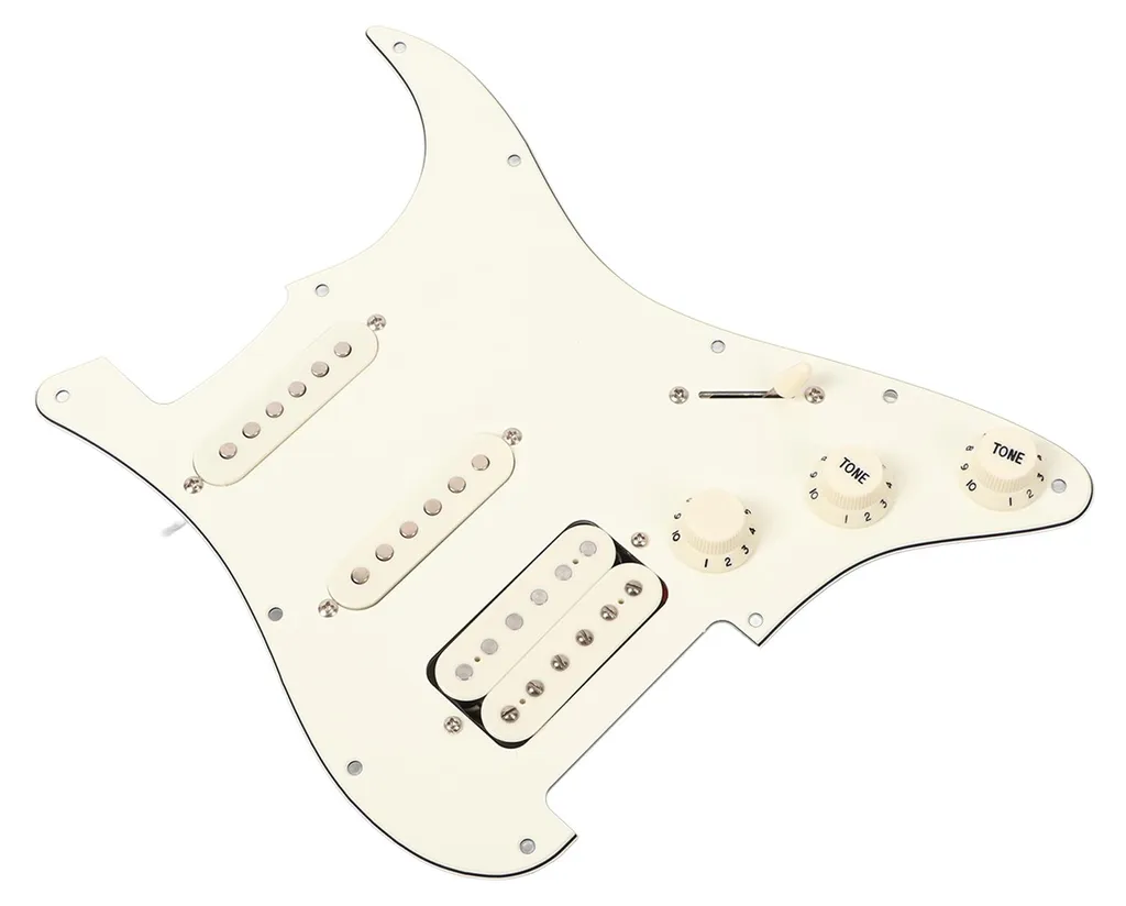 Plaque de montage blanche SSH19 pour guitare avec micros pré-câblés - 2