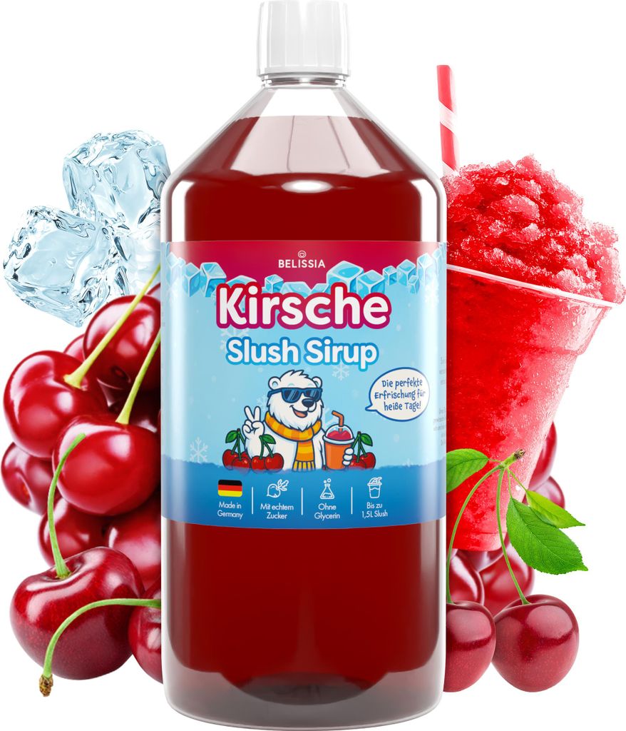 Belissia Slush Eis Sirup 1000ml Konzentrat | Kirsche Produktbild 