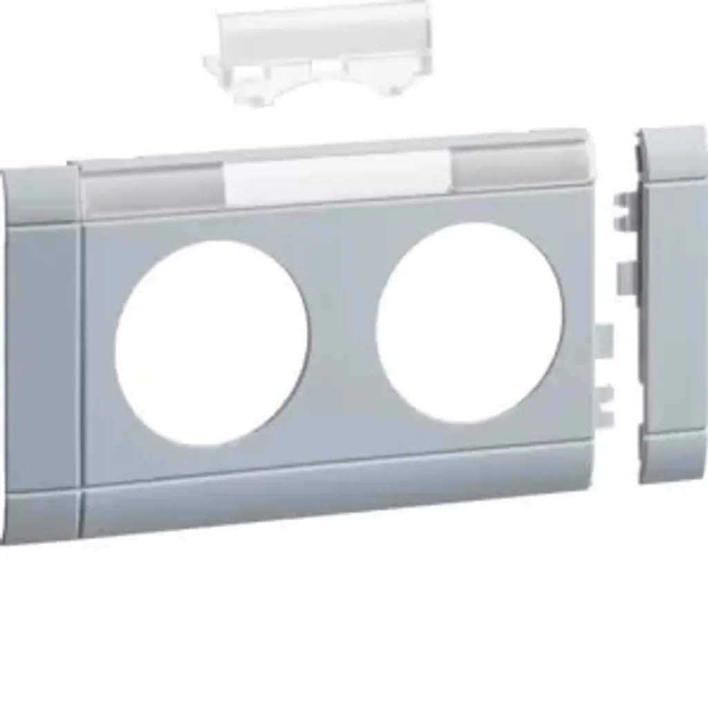 Habillage Double Prise Hager GB08021LAN pour Goulotte Bureau 80 mm
