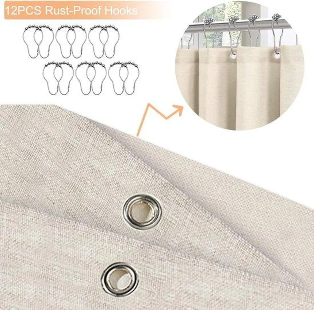 Rideau de douche anti-moisissure imperméable beige fini les sols mouillés