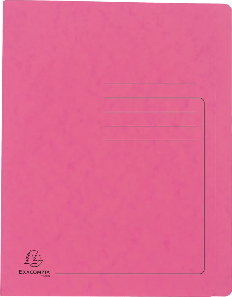 Exacompta 39987E Lot de 25 Chemises à Lamelle A4 Rose en Carte Lustrée