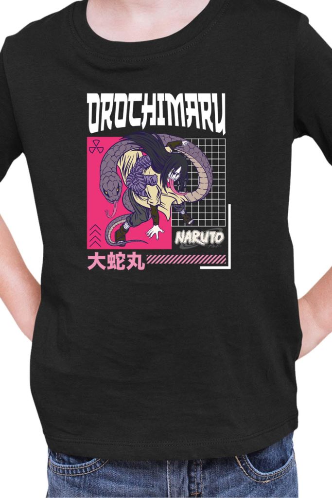 Kinder T-Shirt Naruto Orochimaru 04, 12-13 Jahr - 152 / Schwarz