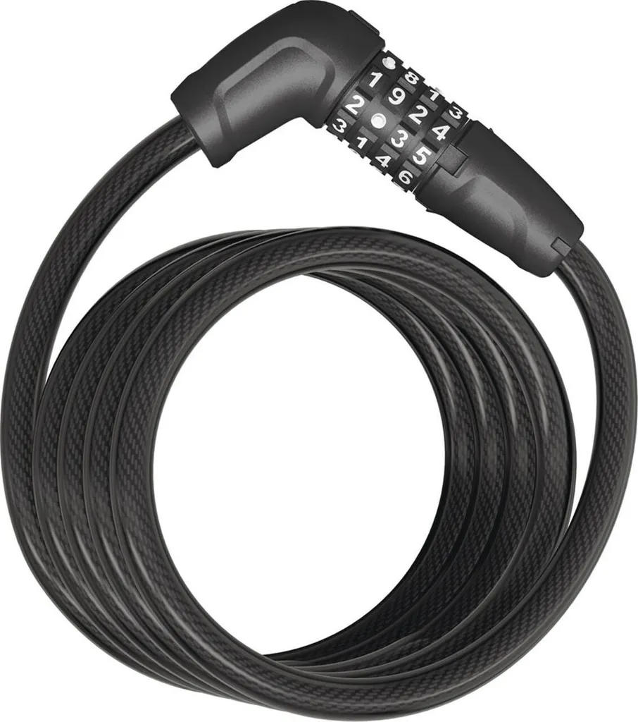 Câble Antivol Spirale Abus 6512C/180 Noir avec Support de Cadre