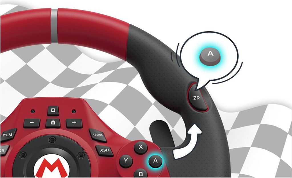 Mario Kart Racing Wheel Pro Deluxe, Lenkrad rot