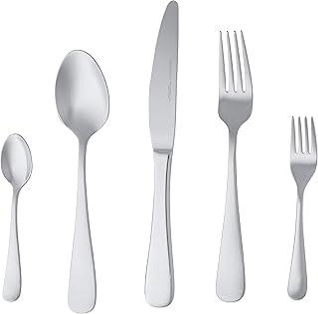 Essbesteck-Set mit Abgerundeter Rand, Edelstahl, 20-teiliges Set, für 4 Personen, Silber