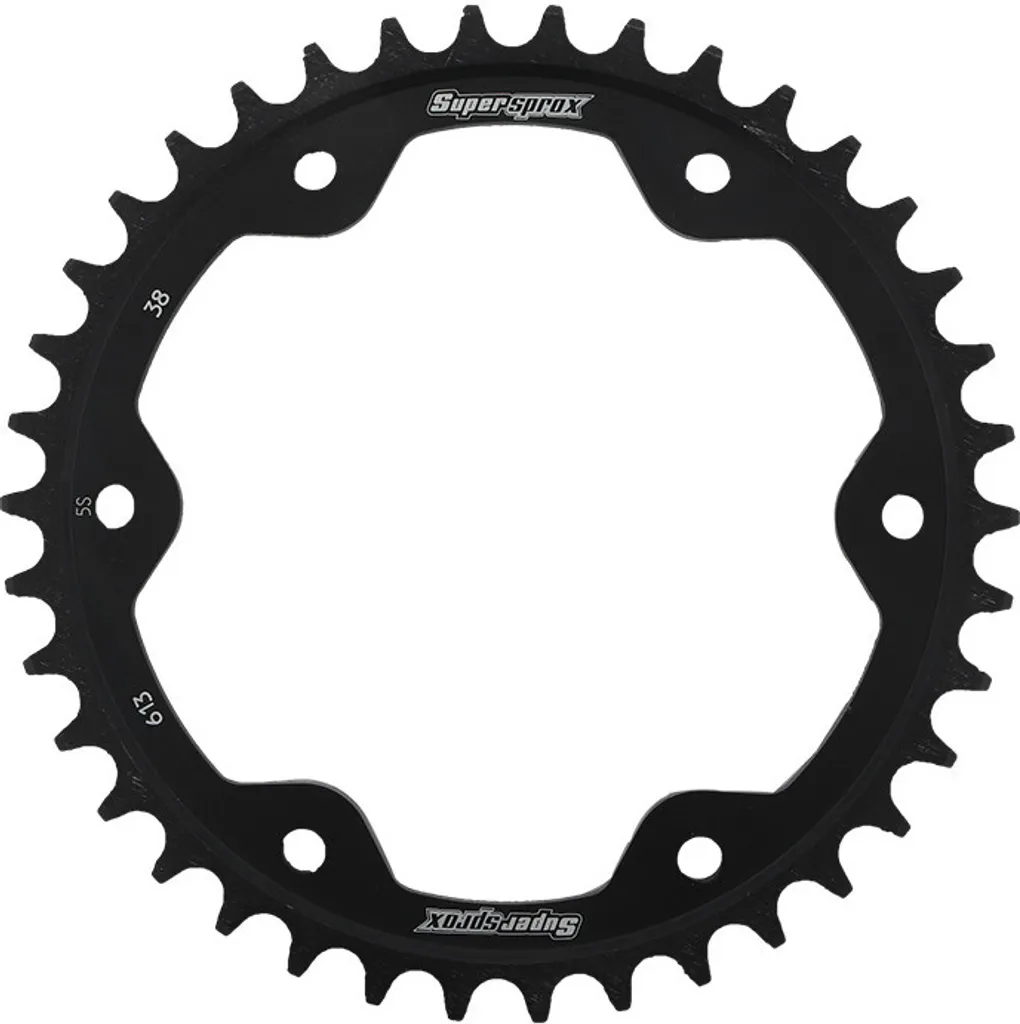 Couronne Acier Moto Supersprox 525 38 Dents Noir RFE-613:38-BLK
