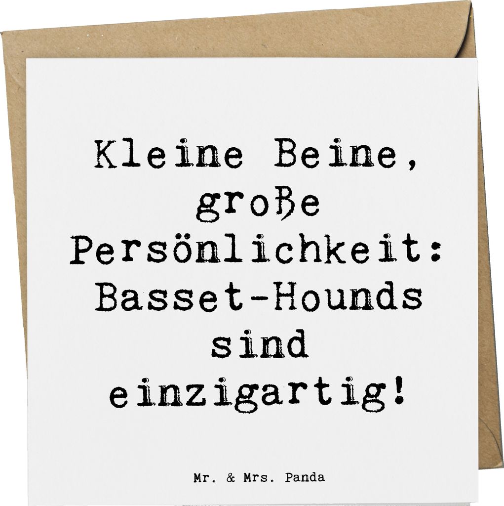 Mr. & Mrs. Panda Grußkarte Spruch Basset Hound Persönlichkeit - Weiß - Geschenk, doppelkarte, große, loyaler Begleiter, Klappkarte, Hunderassen...
