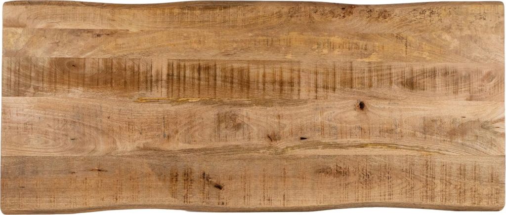 Holzplatte 140x60 cm Emilia, Tischplatte aus Mangoholz massiv + raue Oberfläche, Baumkanten-Platte für Heimwerker, geeignet für Arbeitsplatten, ...