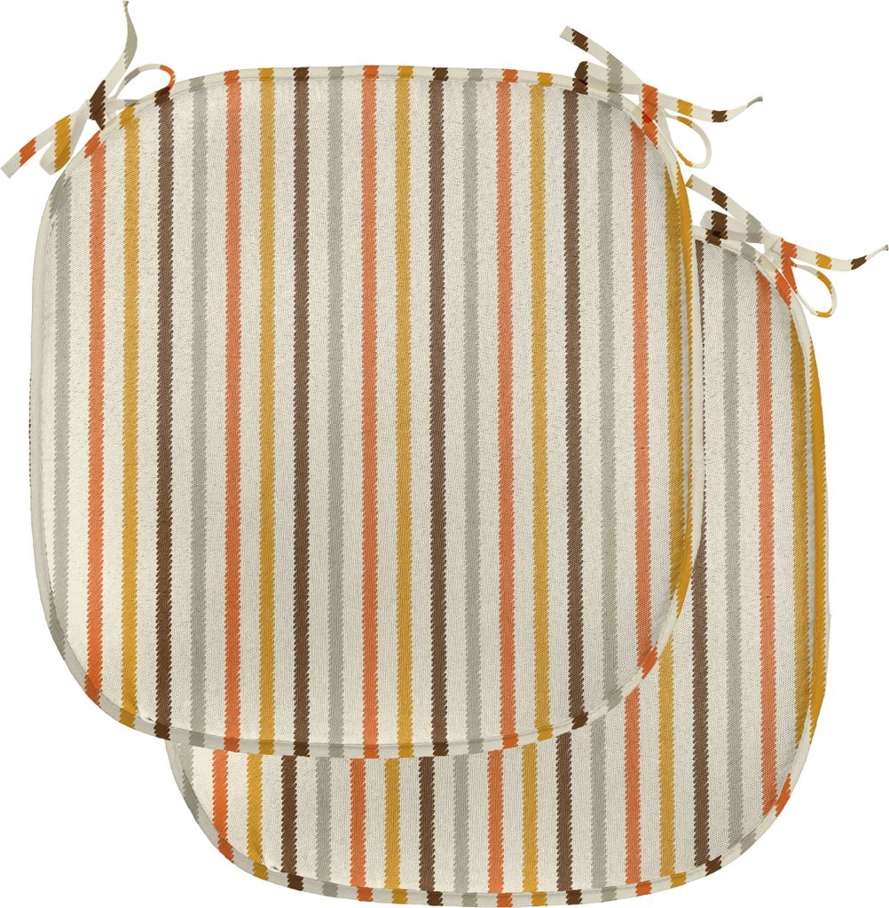 ABAKUHAUS Jahrgang Polster für Esszimmerstühle, Bunte Fashion Stripes, Dekoratives wasserfestes Kissen mit Riemen für Küchensitze, 40 cm x 40 c...