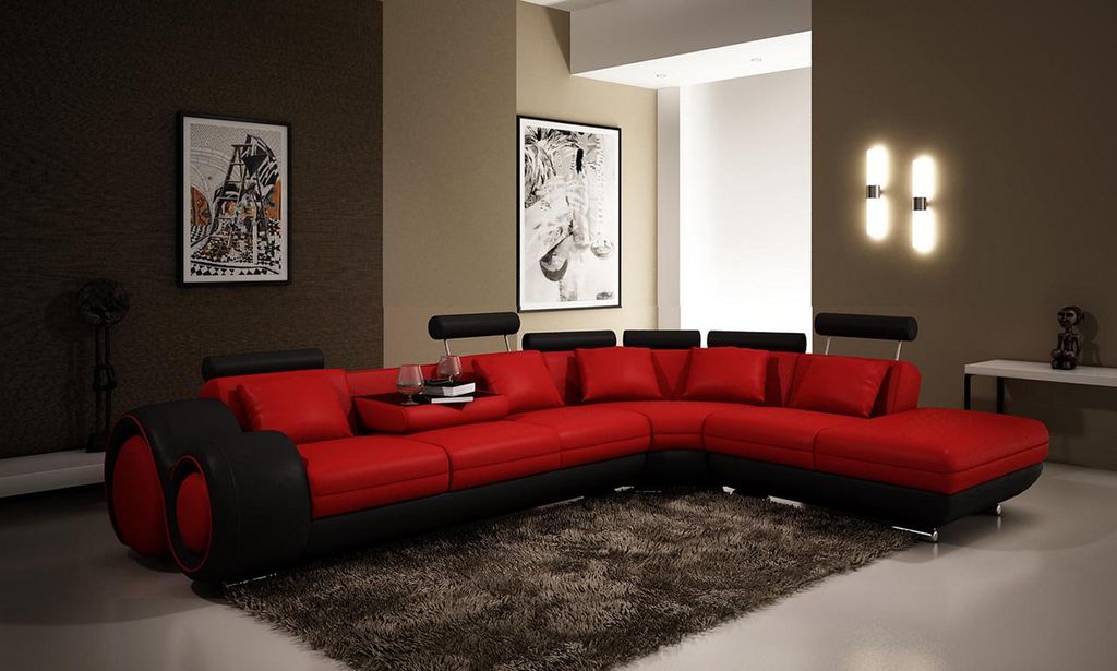 Multifunktions Ledercouch Sitz Polster Wohnzimmer Leder Garnitur Sofa Couch 4086