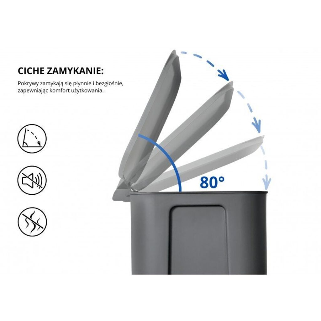 Go Practic Mülleimer Küche Mülltrennsystem 3x 40 L Mit Produktbild 3