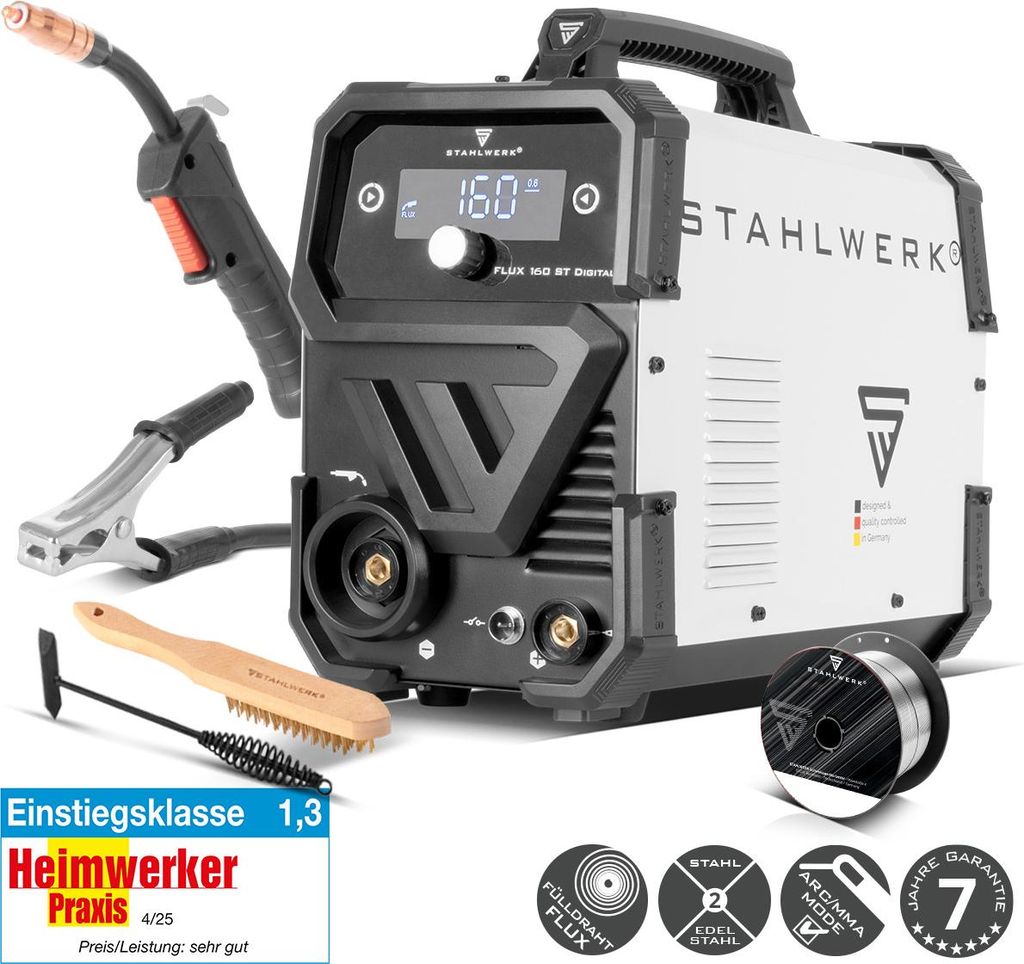 STAHLWERK Schweißgerät FLUX 160 ST Digital – 3-in-1 Kombi Produktbild 