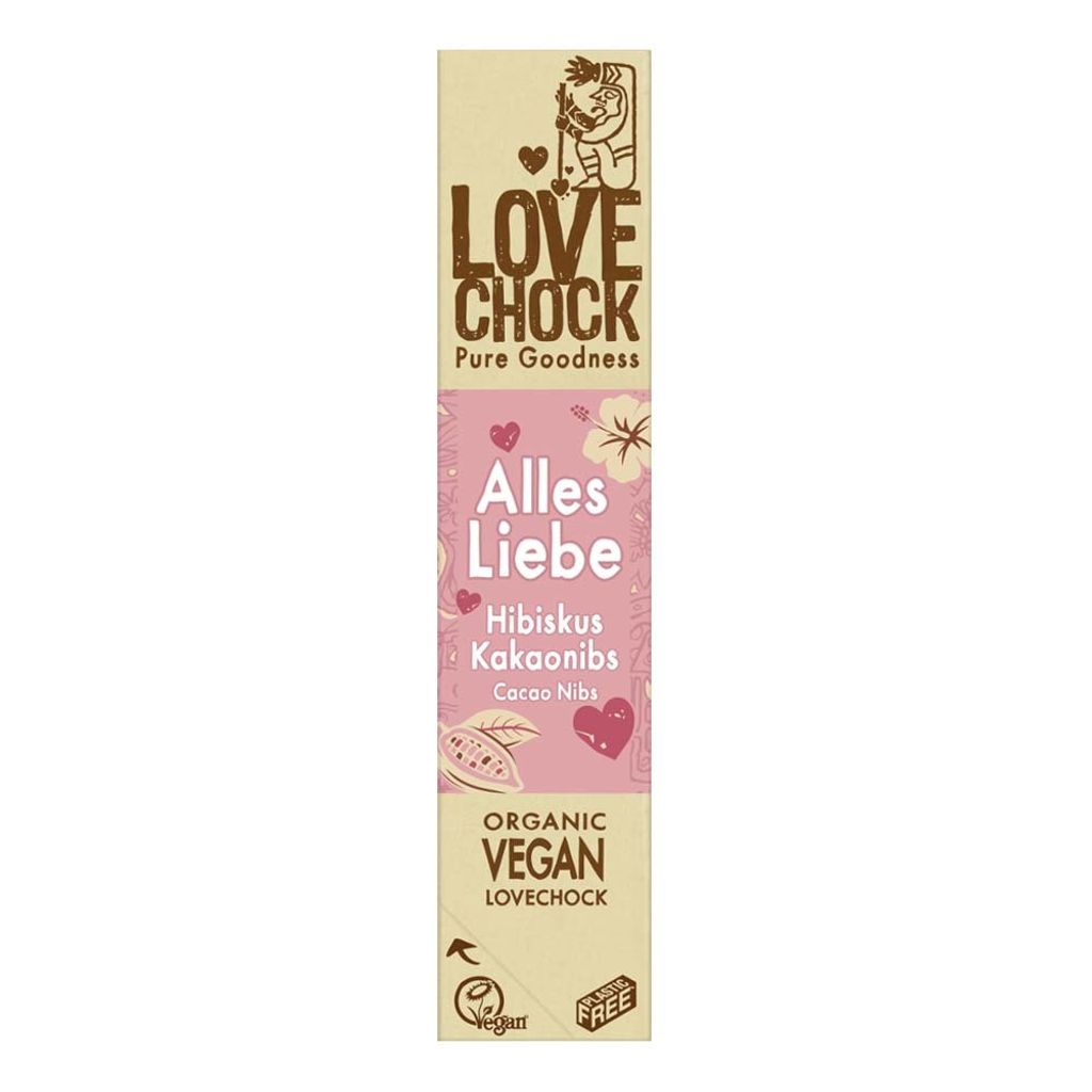 Barre Raw Chocolate - Tout l'amour Hibiscus Nibs de cacao Image du produit 