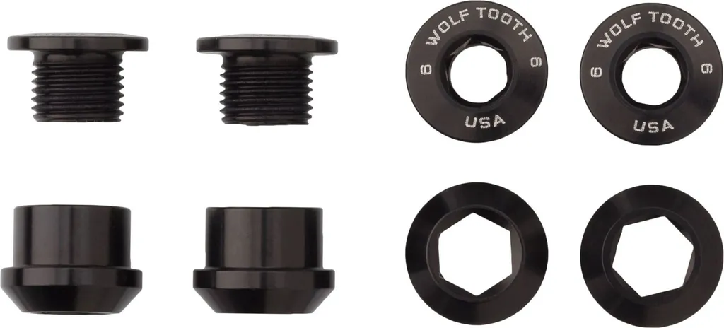 Kit Visserie de Plateau 6mm Aluminium Black Wolf Tooth pour Vélo 1x