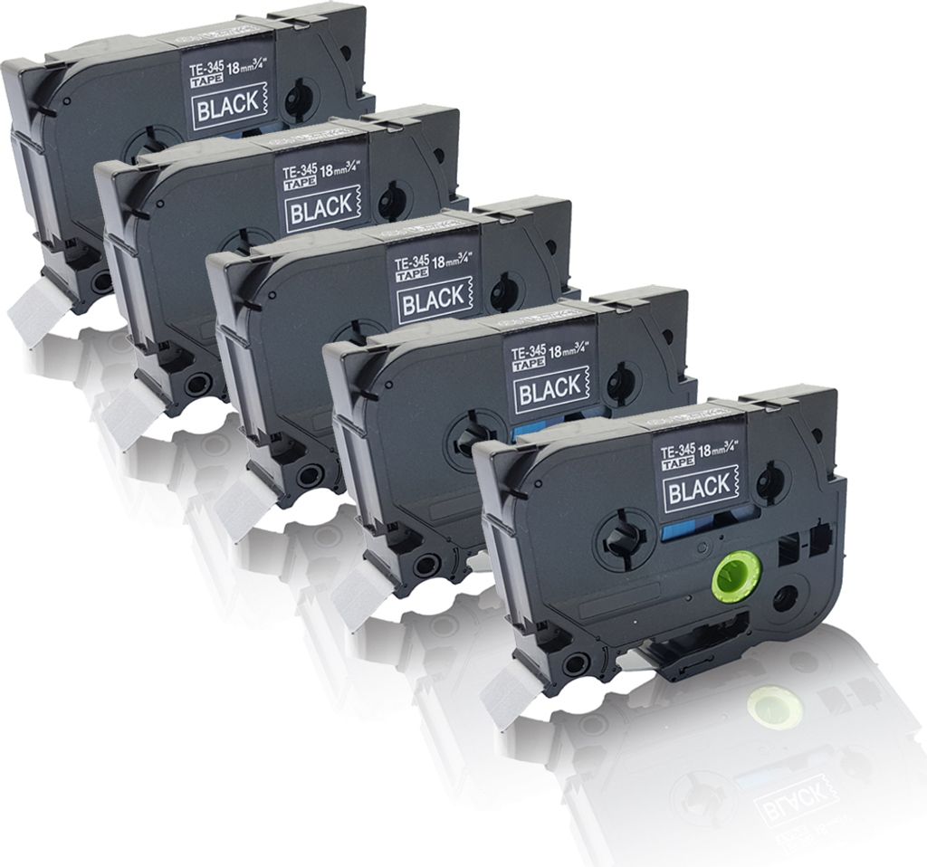 Print-Klex 5x Schriftbänder kompatibel kompatibel mit Brother Ptouch TZE-345 P-Touch 1290 1290 DT 1290 VP 1750 18R 1800 1800E 1830VP 1850 1850 CC ...