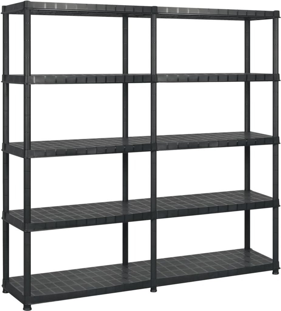 "im Angebot" Lagerregal mit 5 Böden Schwarz 183x45,7x185 cm Kunststoff - Lager- & Regalsysteme CC2605