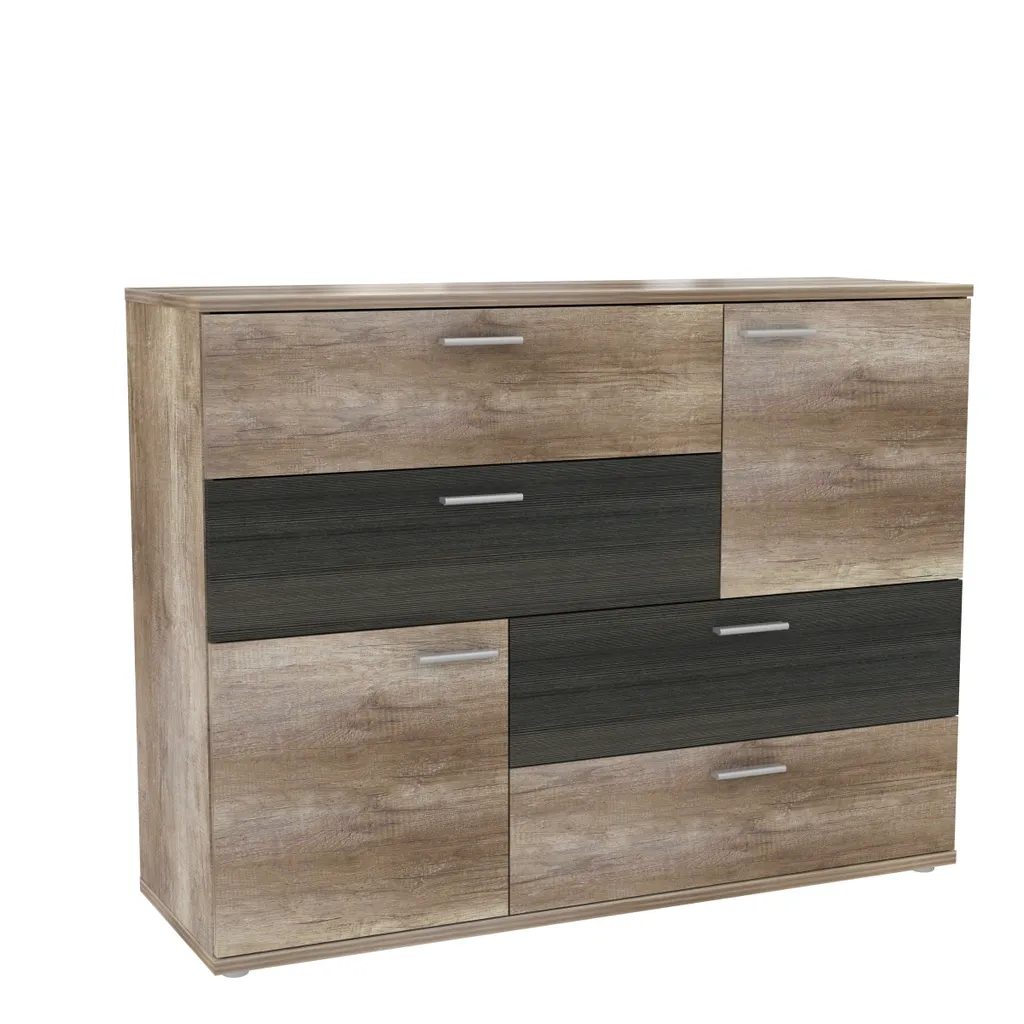 Commode chêne antique SKIVE meuble de rangement robuste et chic - 2