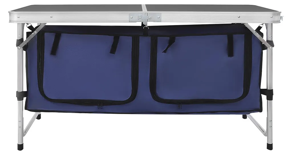 Table de camping pliable pour bivouac et réception, réglable Noir