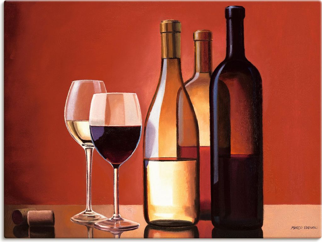ARTland Leinwandbild Wein Trio Größe: 120x90 cm