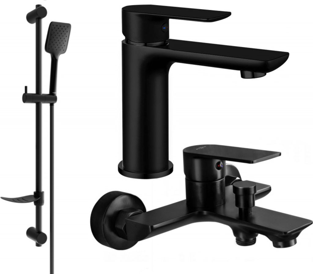 Mexen Alfa DF62 Badewannenset, Schwarz - 745703DF62-70 Produktbild 