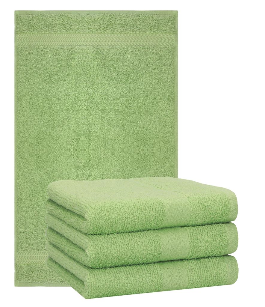 Betz 4 Stück Handtücher 50x100 cm PREMIUM 100% Baumwolle Farbe: apfelgrün