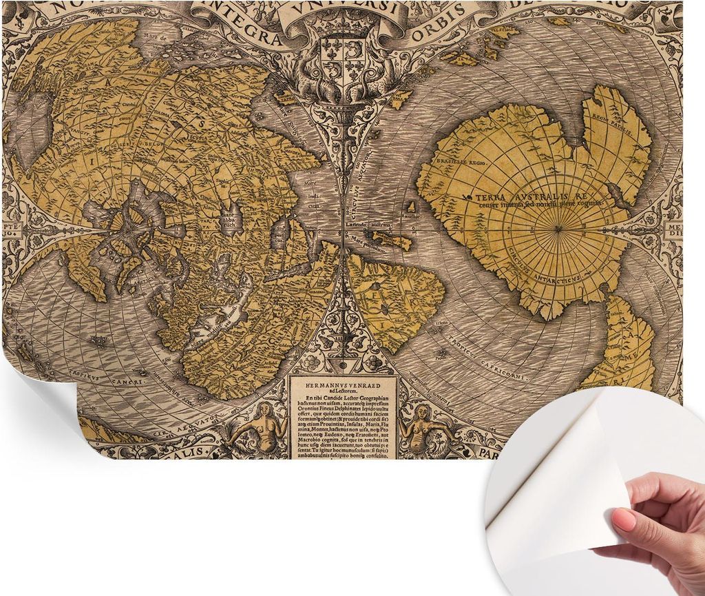 Selbstklebende Wandtapete - Dekorative Tapete für Wohnzimmer - Klebefolie für Wandbilder - Tapetenfolie für Wanddekoration - 104x70 cm - Histori...