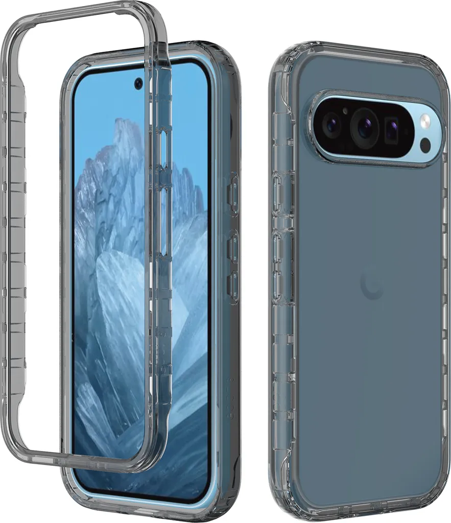 Cover Antiurto Pixel 10 Pro XL Grigia: Custodia Trasparente Viaggio