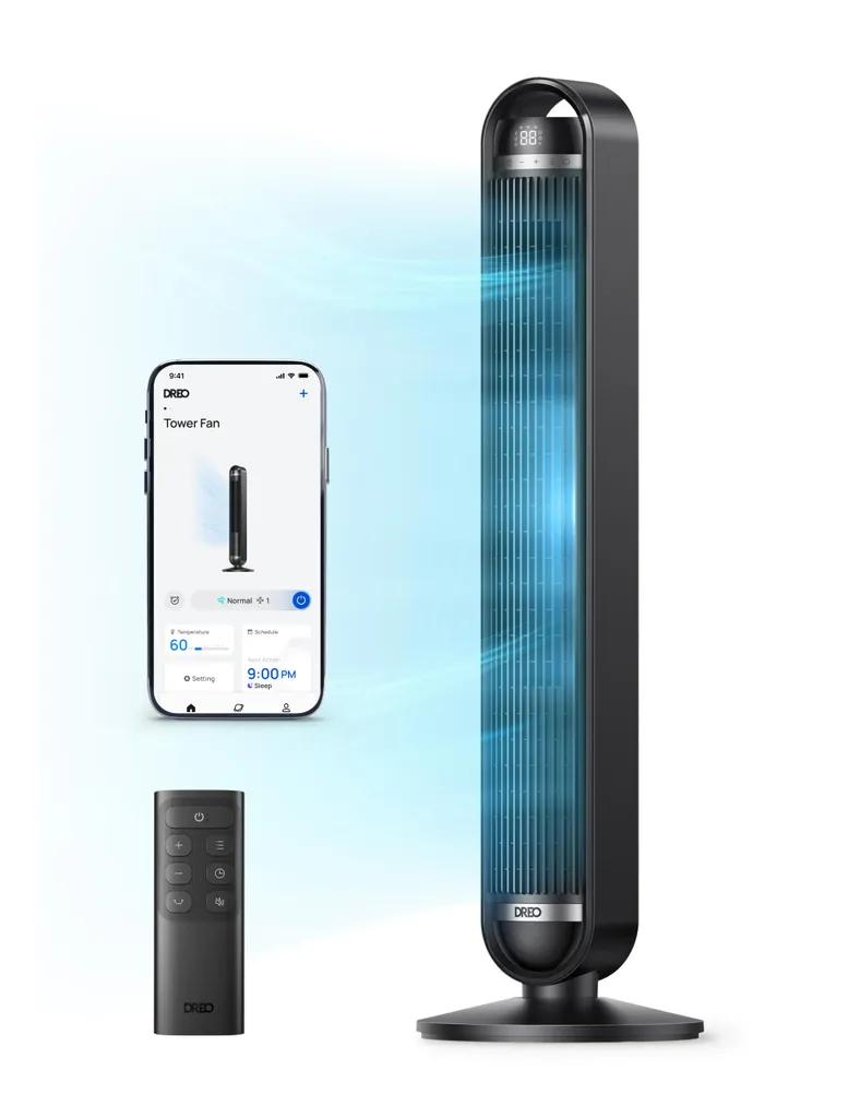 Ventilateur Colonne Wi-Fi 9 Vitesses : Contrôle Intelligent par Dreo