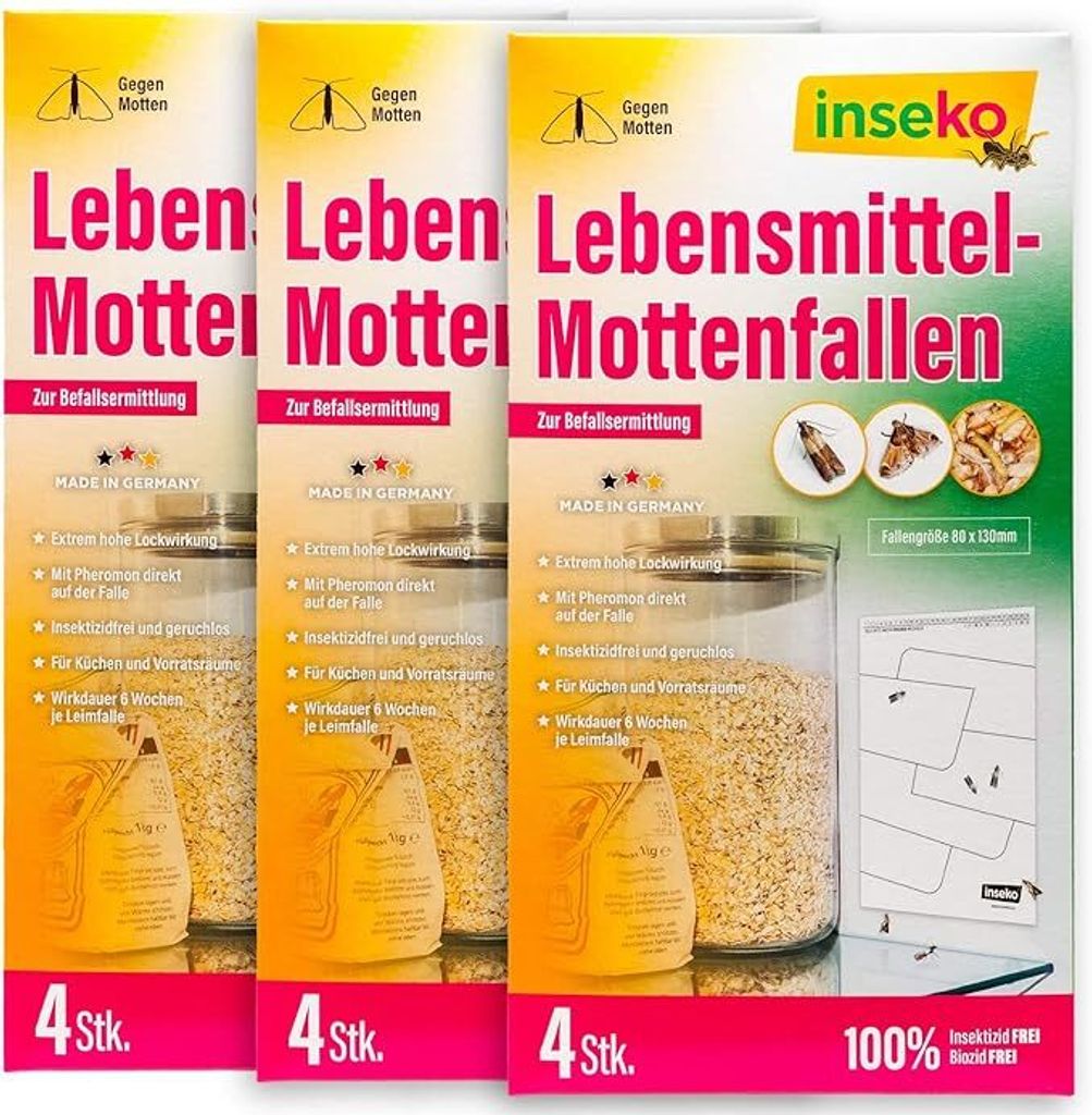 inseko 12x Lebensmittelmotten Falle I insektizidfrei & Produktbild 
