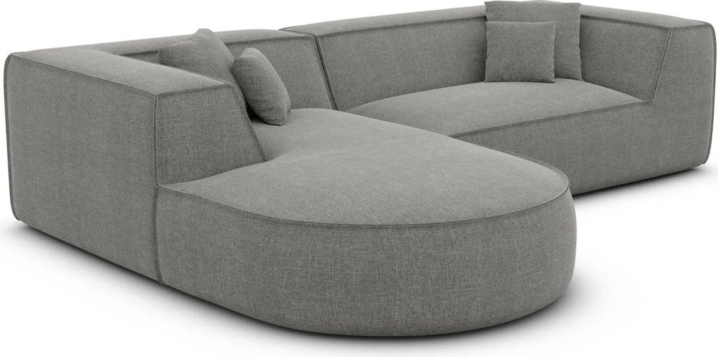 Strukturstoff L-Form Sofa Liberia Grau Links