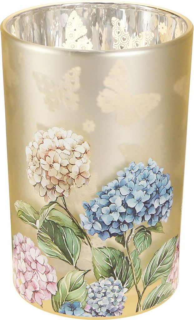 Teelichthalter Glasdekor Blütenmotiv für stimmungsvolle Wohnmomente