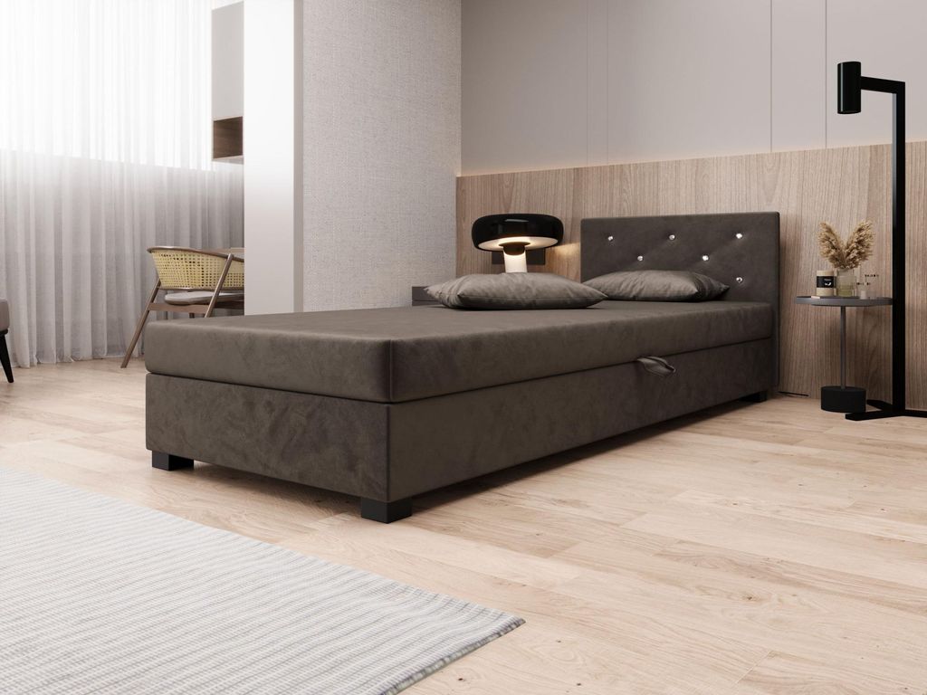Polsterbett 120x195 MILEKA 1 - dunkelbraun