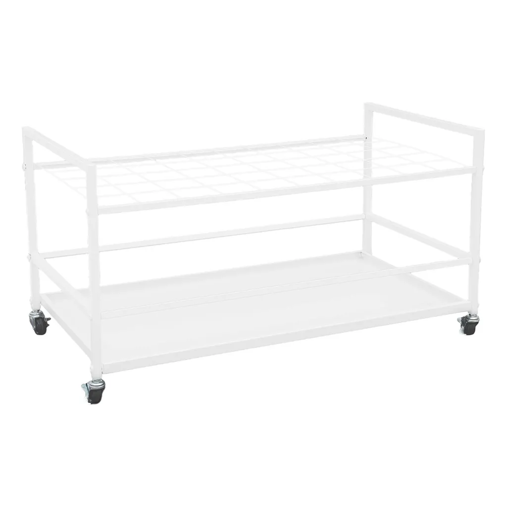 Chariot de rangement blanc sur roulettes pour dossiers et documents A4