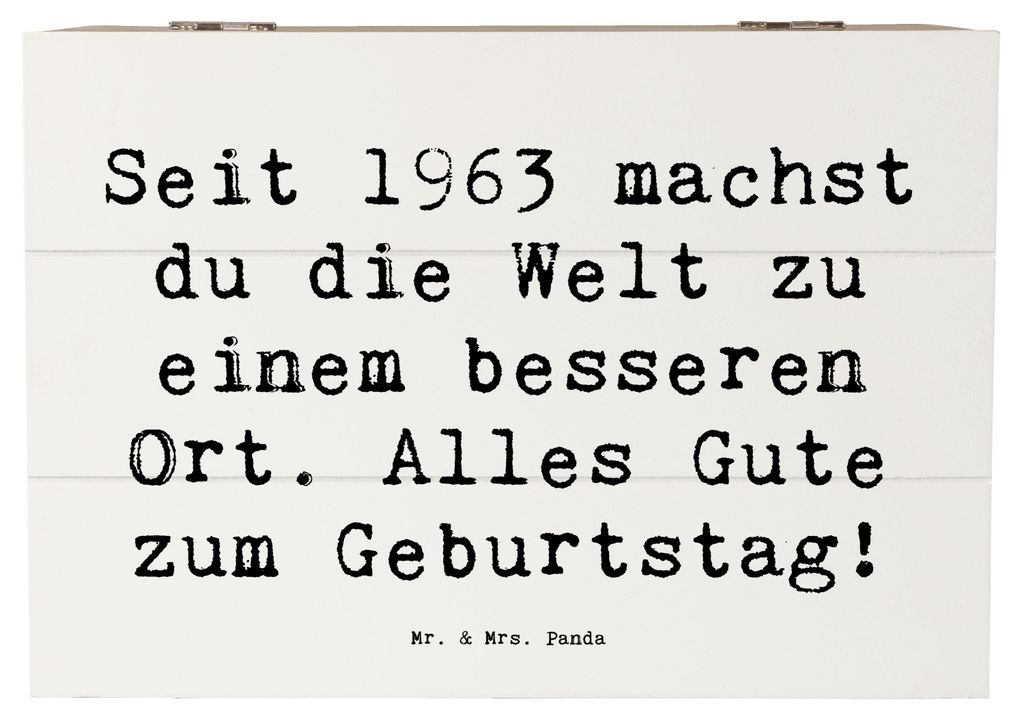 Mr. & Mrs. Panda Schatulle Spruch 1963 Geburtstag 22 x 15 cm - Weiß - Geschenk, Happy Birthday, Geburtsjahr, Box, Jahrgang, Alles gut zum, feiern,...