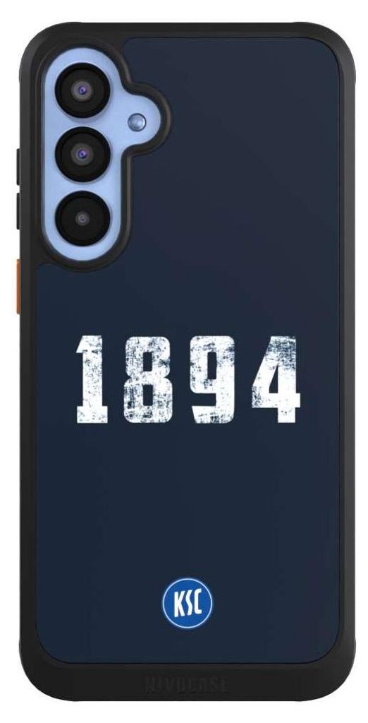 NIVOCASE Hülle für Samsung Galaxy A55 5G Handyhülle NIVOcore Case Schwarz Bundesliga KSC Karlsruher SC