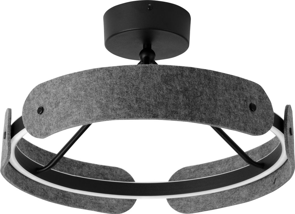 OSRAM Decor Curve Filz LED Deckenleuchte 33W 3000K mit 1000lm Grau 430mm, Deckenlampe aus Filz und Metall