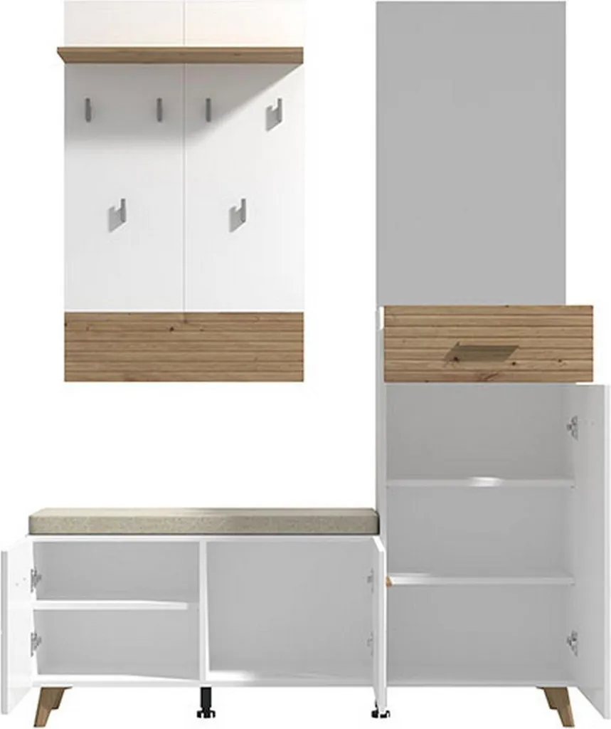 Aménager une entrée organisée : Meuble Longa Blanc Mat avec Miroir - 8