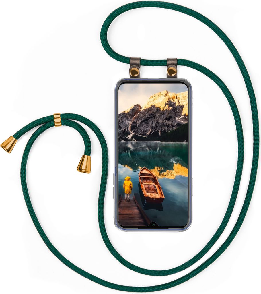 UMHÄNGEHÜLLE + KORDEL für Xiaomi Redmi Note 7, Farbe:Dunkelgrün