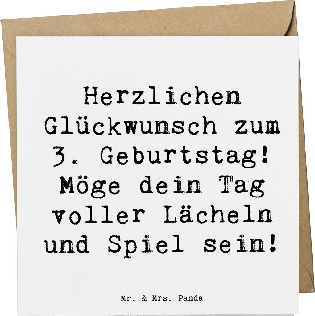 Mr. & Mrs. Panda doppelkarte Spruch 3. Geburtstag Lächeln und Spiel - Weiß - Geschenk, Glückwunsch, Welt heller machen, voller, individuelle Ges...