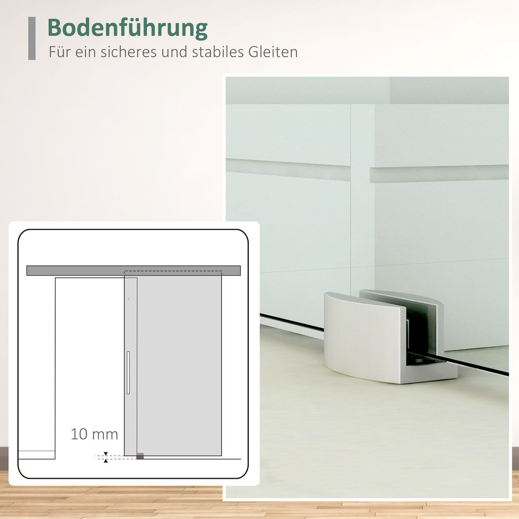 HOMCOM Glasschiebetür Schiebetür Tür Zimmertür mit Produktbild 6
