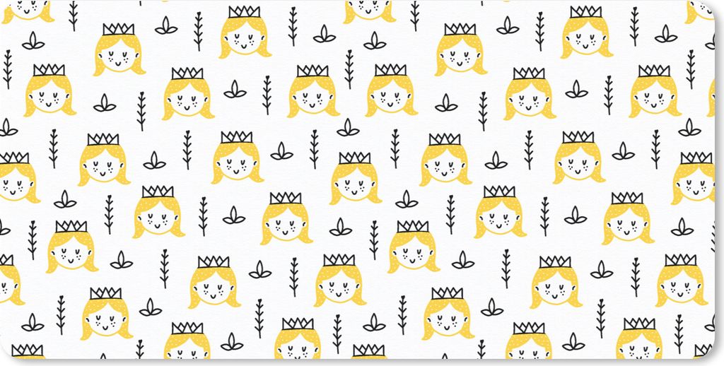 MuchoWow Mauspad Mousepad Mädchen - Prinzessin - Krone - Muster - Mädchen - Kinder - Kinder 60x30 cm - Mousepads - Maus Mat - Pad - Mausunterla...