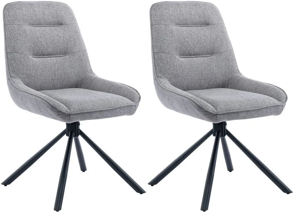 Lot 2 Chaises Grises pour Salle à Manger Pivotantes 180° CasaDolce 89cm
