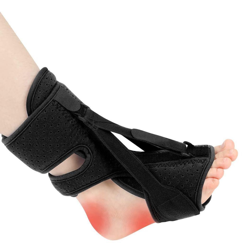 Upgrade Plantarfasziitis-Nachtschiene, orthopädische Fußheber-Orthese, 3 verstellbare Riemen, Plantarfasziitis-Entlastungs-Nachtschiene für Frau...